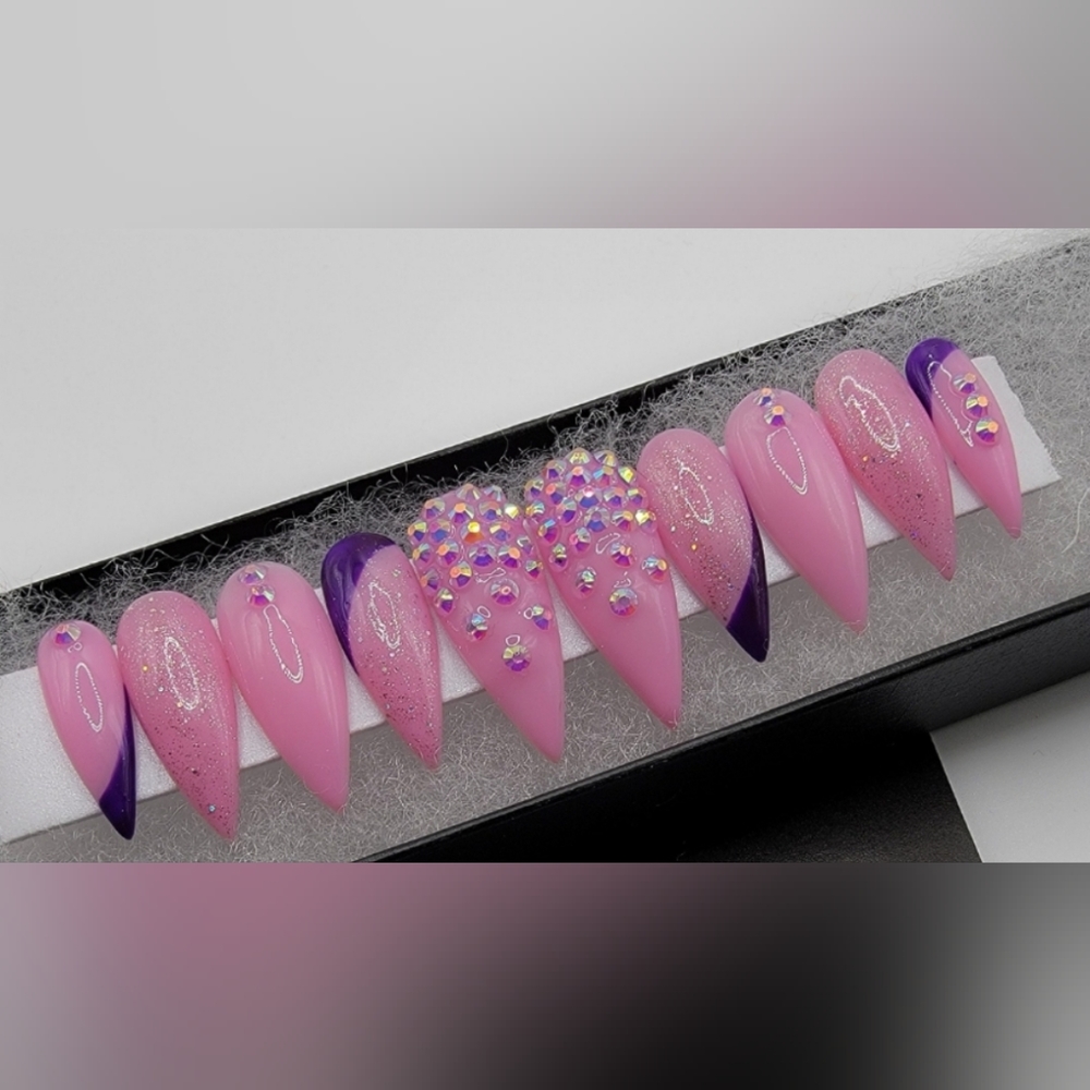 Set of 10 acrylic nails handmade